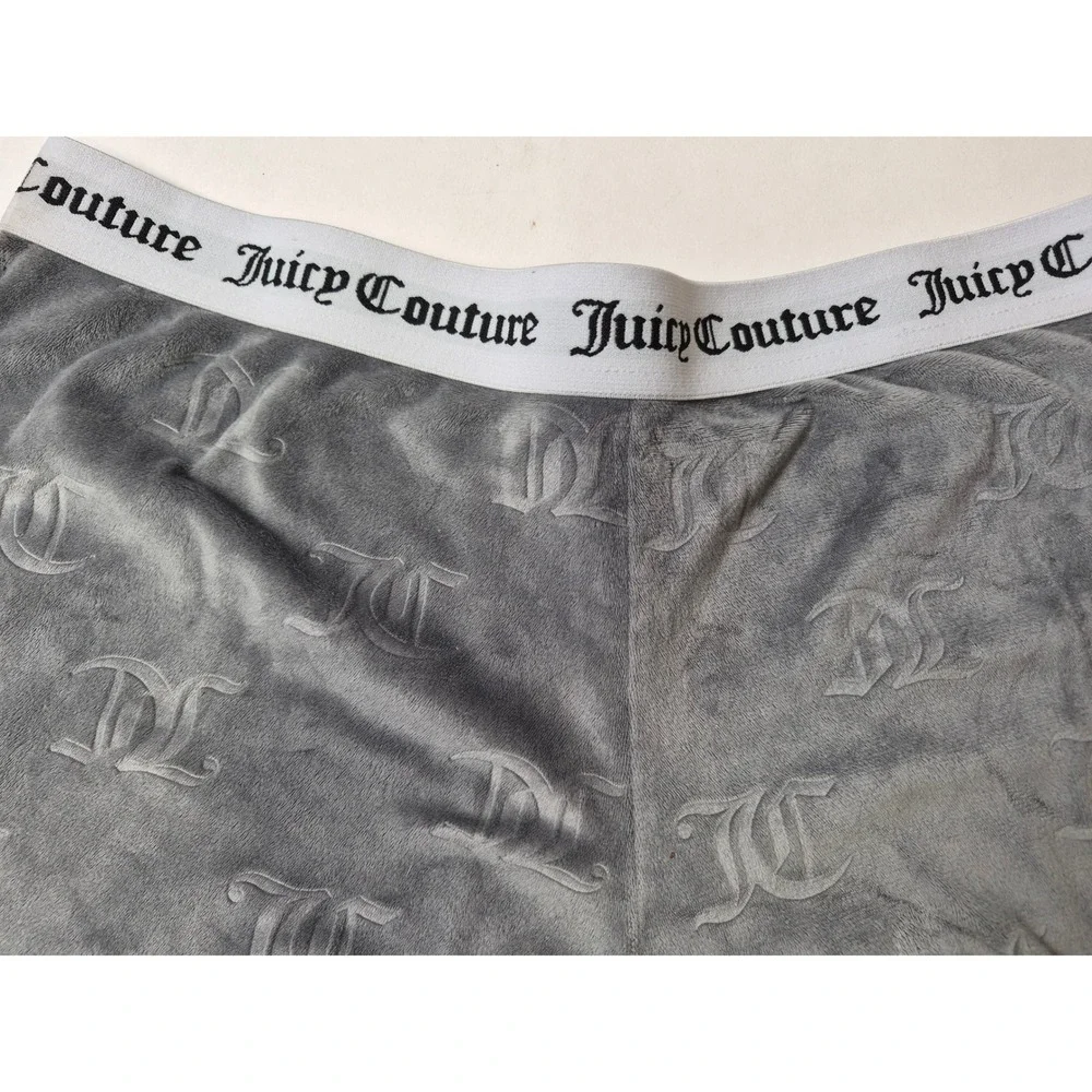 Juicy Couture Womens Grey Velour Logo‎ Embossed Sleep Shorts Size M 1751-47